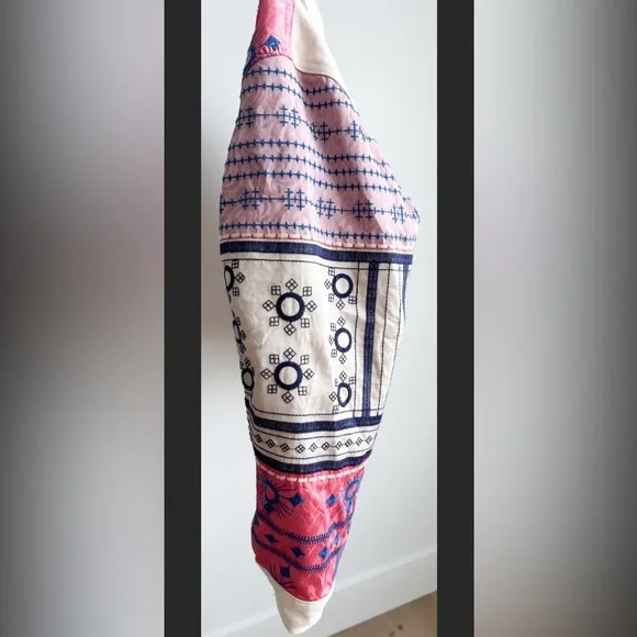 Desigual Julie Patchwork Embroidered Jacket Metallic Boho M Cream Artwear - Picture 5 of 7